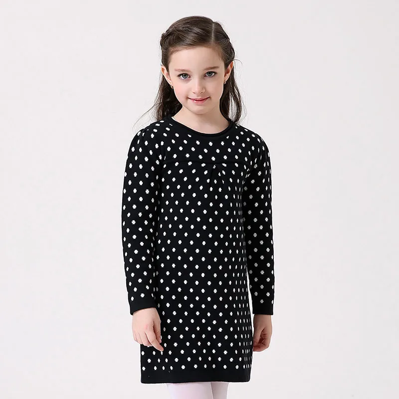 T100 Winter Sweater Girl Child O neck Long Cotton Children Warm Sweater