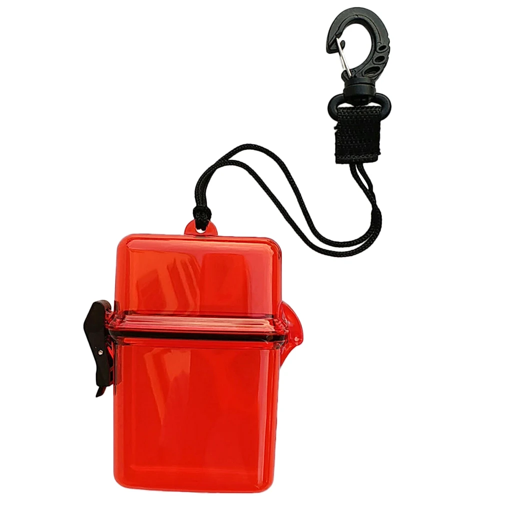 Waterproof Dry Box Container Storage Case Swivel Snap Clip With Neck Lanyard Strap for Scuba Diving Snorkeling Surfing Kayaking