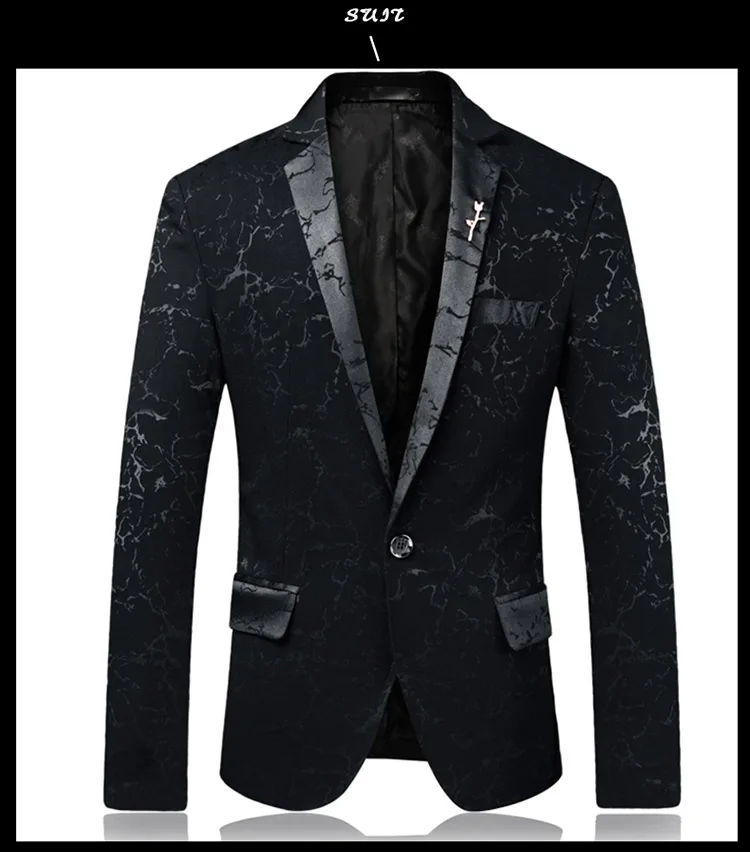 HCXY бренд 2018 Весенняя мода для мужчин s Блейзер коммерции повседневное Slim Fit платье для выпускного вечера Блейзер сценический