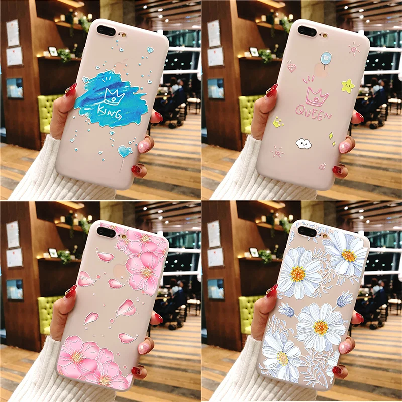 

3D King Queen Floral Emboss Covers For Samsung Galaxy M10 M20 S9 S10 Plus S10e A30 A50 J8 J2 J3 J4 J5 J6 J7 G530 Note 4 8 9 Case
