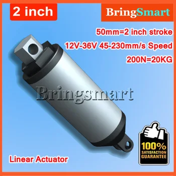 

2Inch 12V DC 50mm Stroke 200N Electric Linear Actuator 45-230mm/s 2 inch 20KG Load 12-36V DC High Speed Tubular Electric Motor
