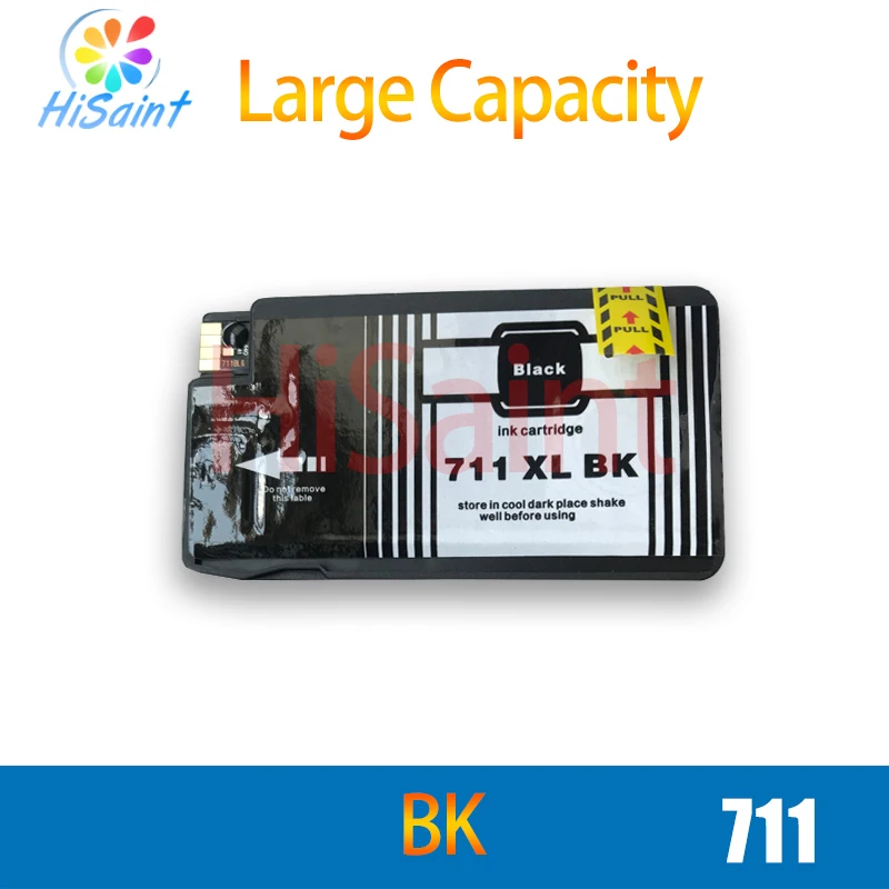 Hisaint Новый 1 шт. Черный чернильный картридж с чипом для HP 711XL 711 совместимый officejet