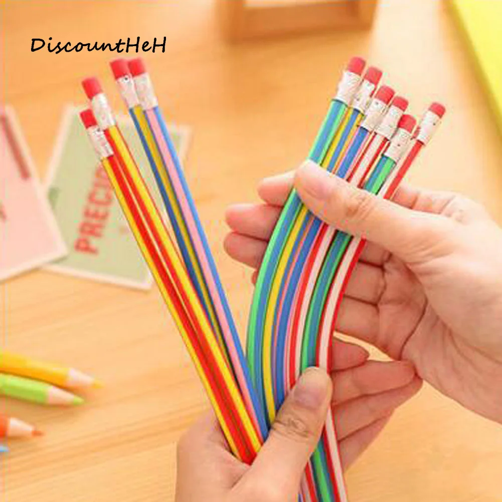 1PCS Korea Cute Stationery Colorful Magic Bendy Flexible Soft Pencil