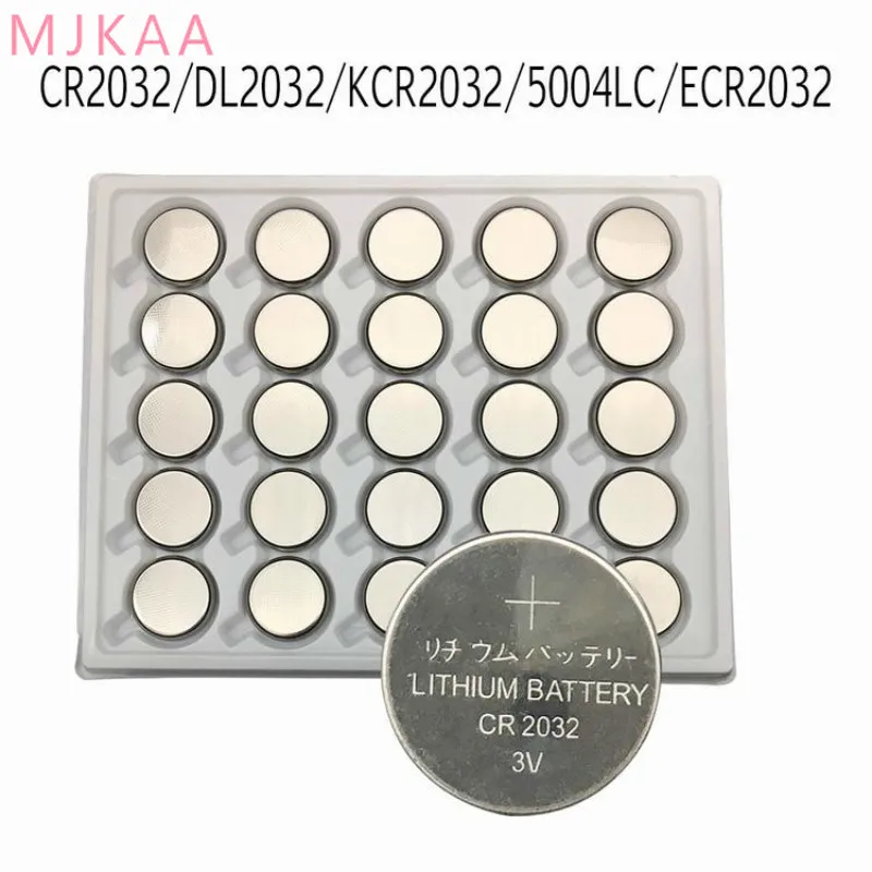 100 шт. CR2032 кнопочные батареи BR2032 DL2032 ECR2032 литиевая батарея 3 в CR 2032 для часов, электронные игрушки, пульт дистанционного управления