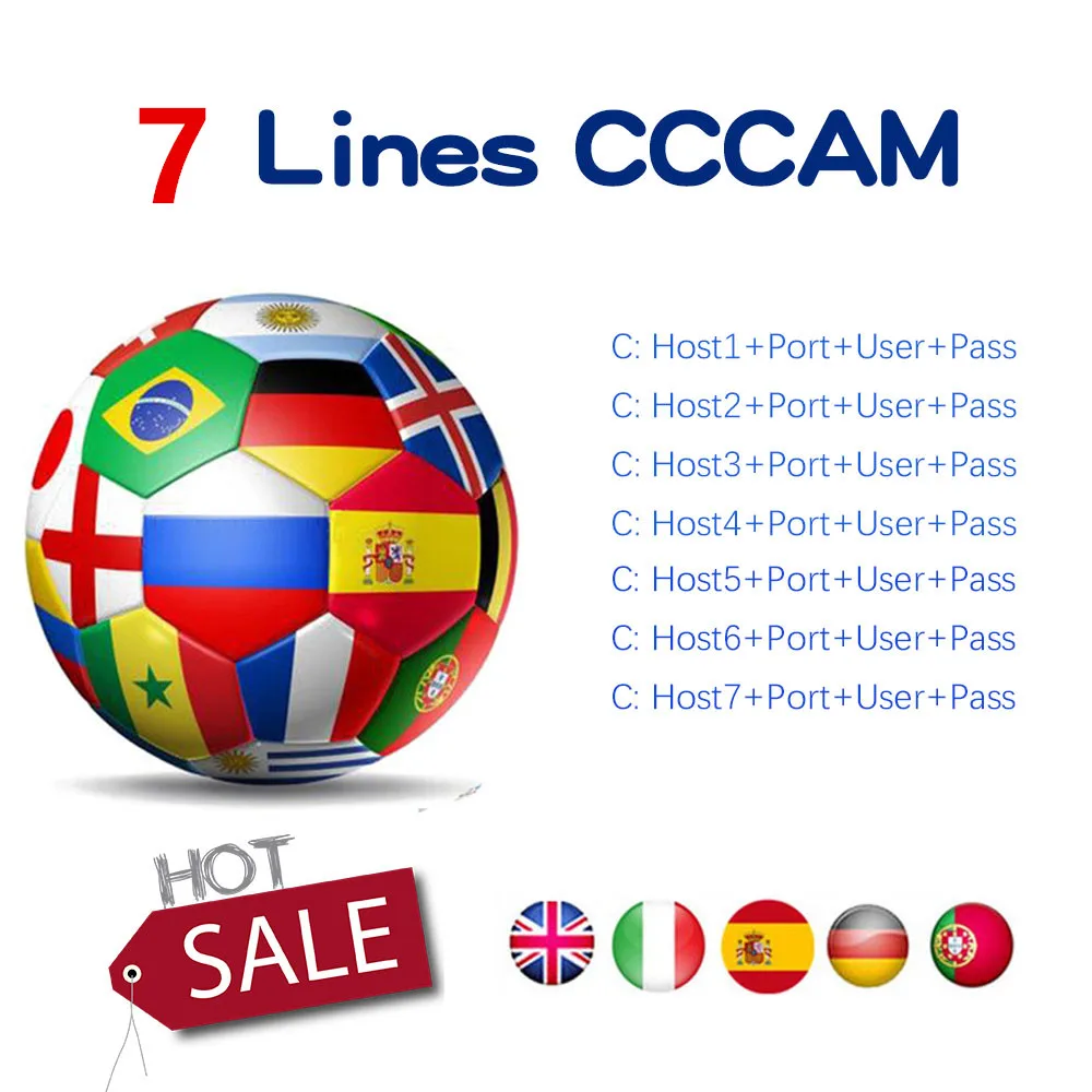 

Cccam 10 lines Full HD 1 Year Cccam cline for Europe 7 lines IPTV Use for Satellite TV Receiver DVB-S2 Server hd