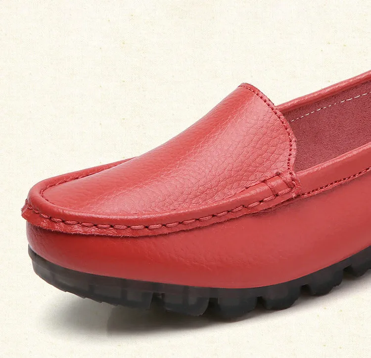 AH 201-2019 Genuine Leather Women Shoes Walking Woman Flats -6