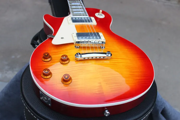 

Best Price Custom Shop 1959 LP Standard Cherryburst Left Hand Electric Guitar With Hard Case Free Shipping