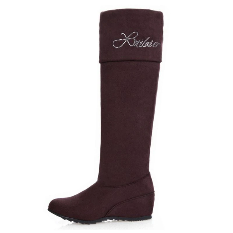 SJJH Women Long Riding Boots with Round Toe Height Increasing Plush Over-the-Knee Boots Fashion Casual Shoes Large Size Q399 SJJH Women Long Riding Boots with Round Toe Height Increasing Plush Over-the-Knee Boots Fashion Casual Shoes Large Size Q399