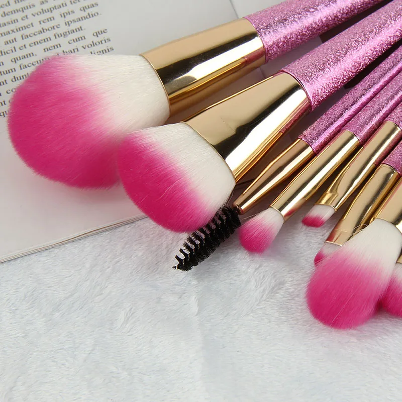 10pcs Pink Makeup Brushes Eyeshadow Smudge Brush 1