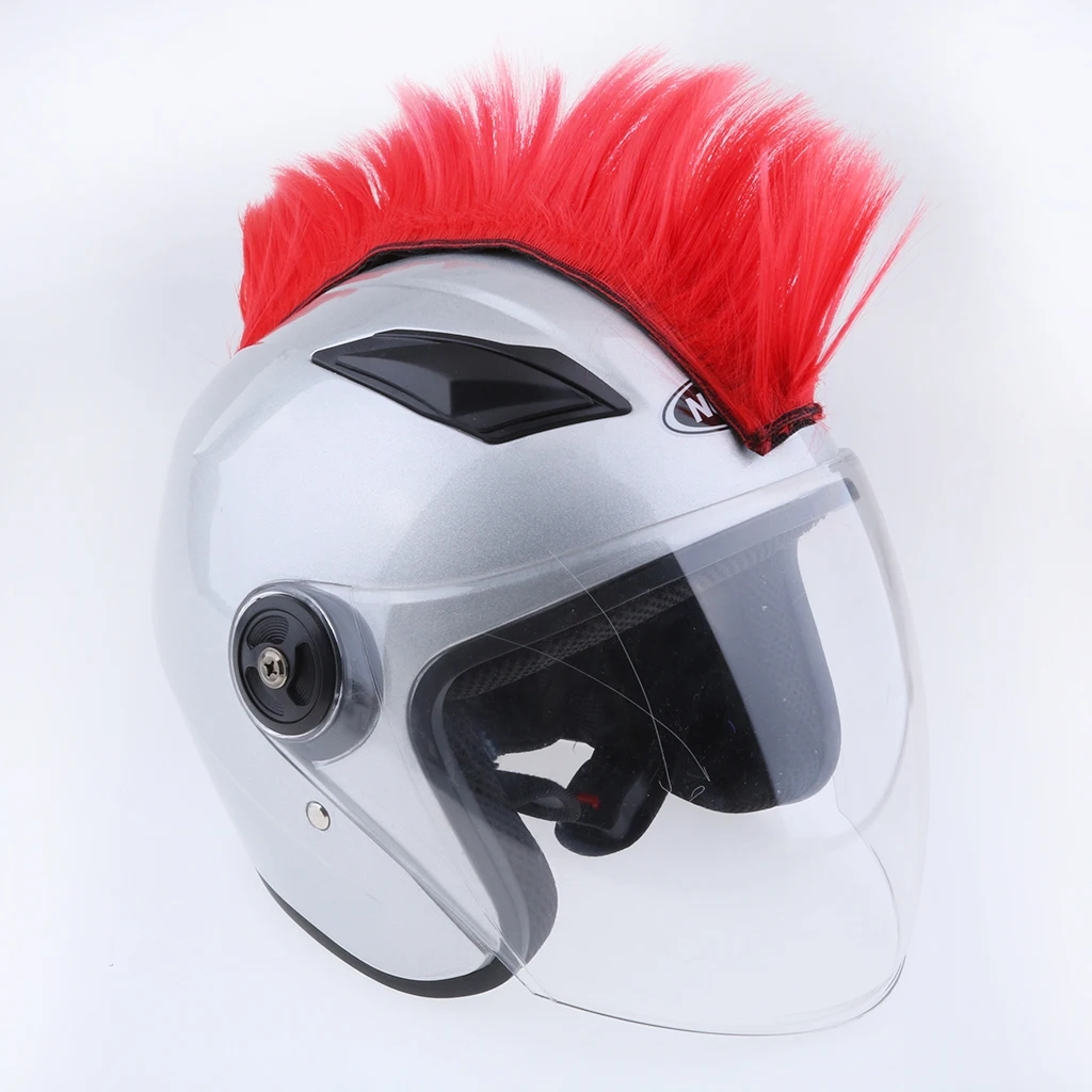 Motorcycle Adhesive Helmet Mohawk Hair Patches Skinhead Costumes Wig Skinhead Wig for Cosplay Costumes Hairpiece