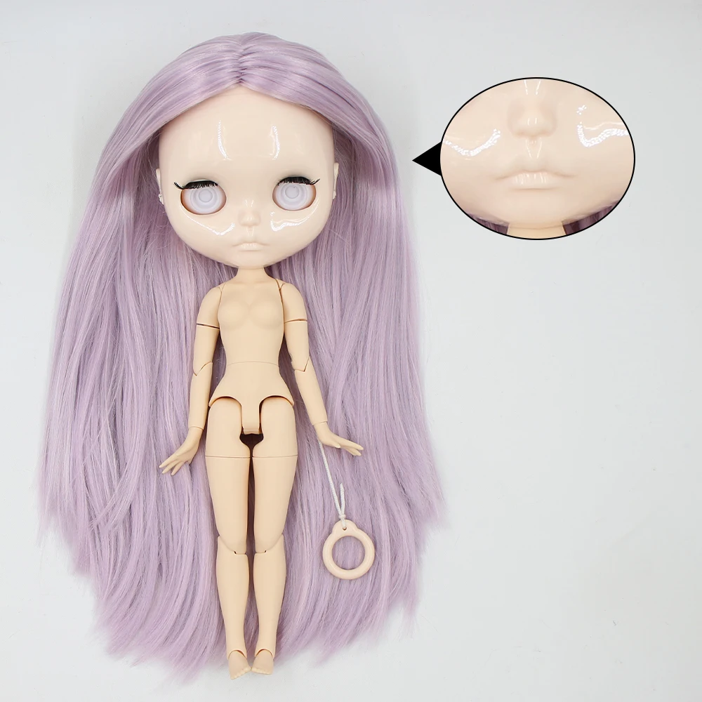 

1/6 ICY factory blyth doll bjd white skin shiny face without makeup without eyechips for DIY custom doll 30cm