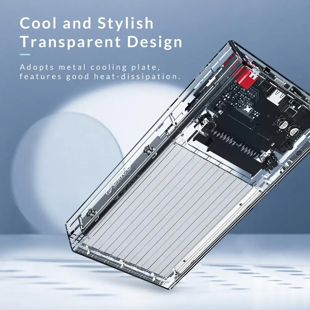  ORICO 25 zoll Festplatte Gehäuse mit RAID PM 0 1 SPANNE Transparent Externe SSD Box SATA3.0 HDD Fal