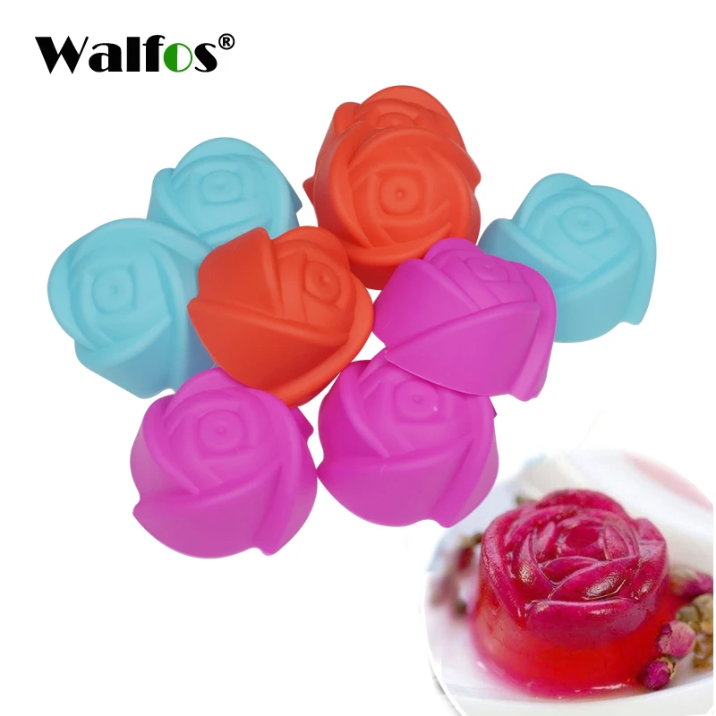 10 шт. силиконовые формочки для маффинов в виде Розы|jelly mold|cupcake moldsilicone muffin |
