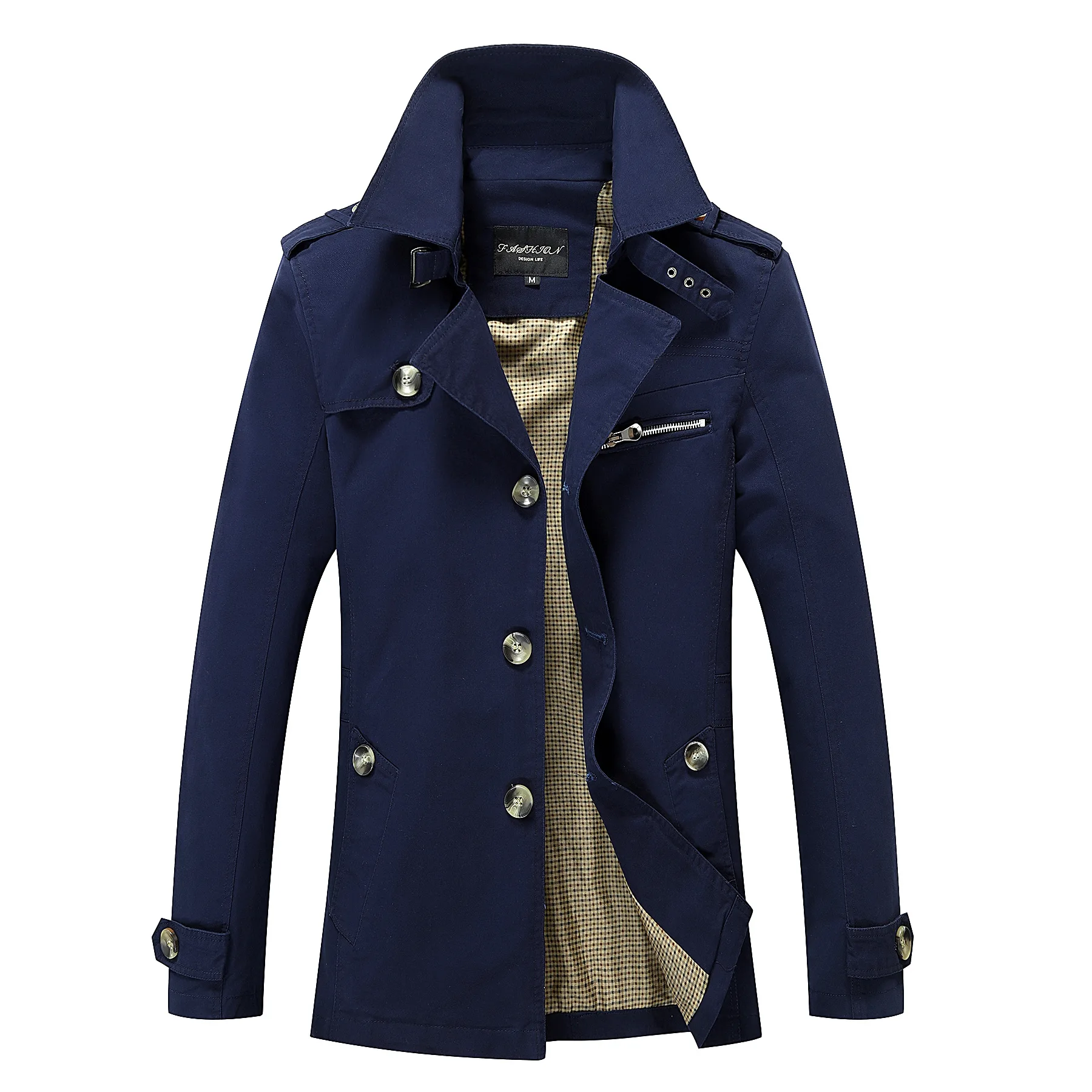 Koop Lente Herfst Mannen Lange Dunne Trenchcoats Man Katoen Smart Casual Slim Fit Ontwerp Office Jassen Overjas Plus Size M 5XL