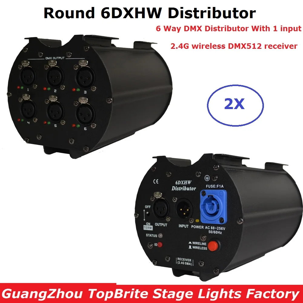 

DMX512 Light Stage Lights Signal Amplifier Splitter 6 Way DMX Distributor KTV Stage Light Signal Amplifier 6DXHW Distributor