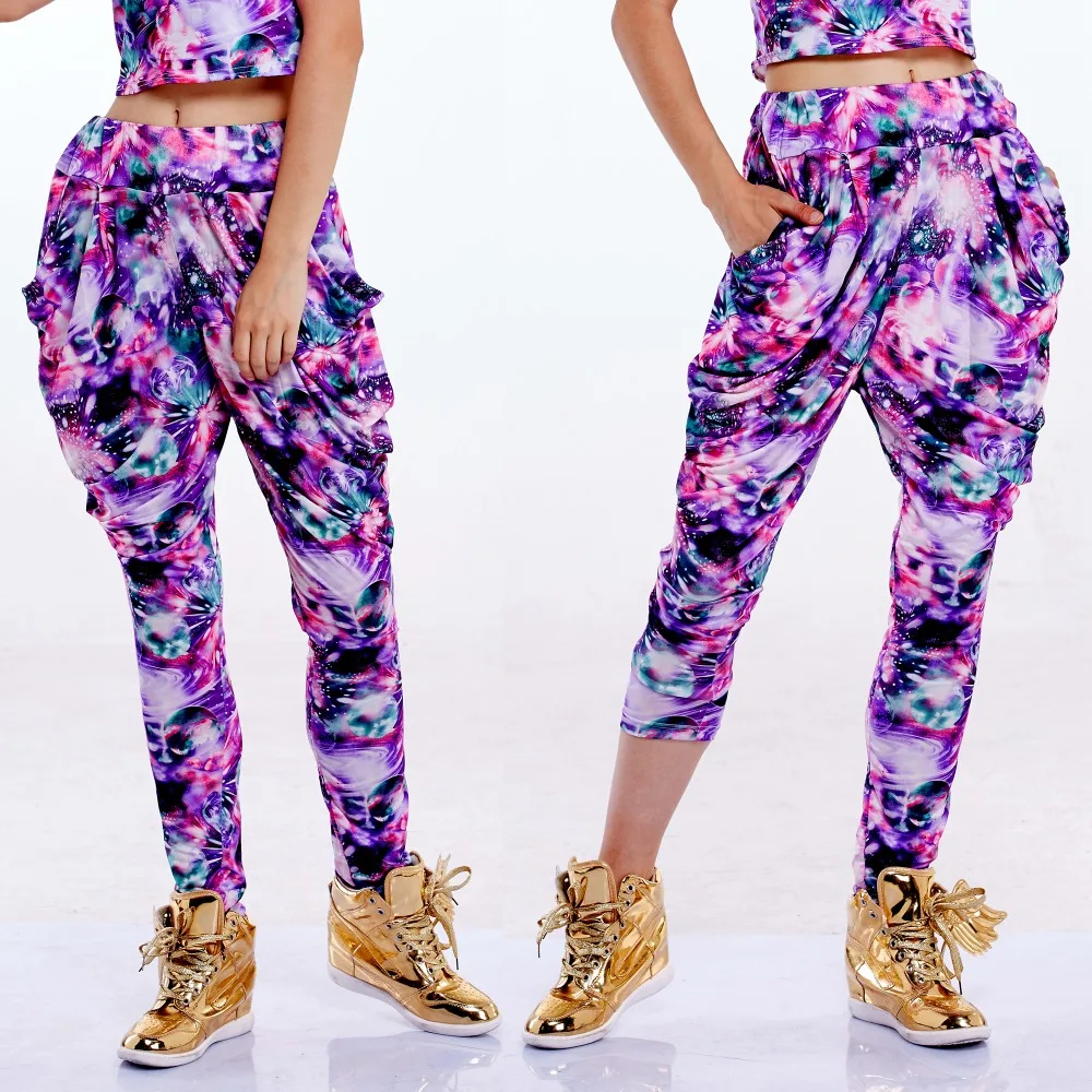 Stage Performance Dance Pant,Women Harem Pants,Casual Pleated Hip Hop