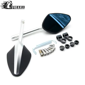 

Universal Motorcycle Rearview Mirrors Blue Glass Rear View Side Mirror Motorbike Accessories for suzuki sv 650 hayabusa gsx1300r