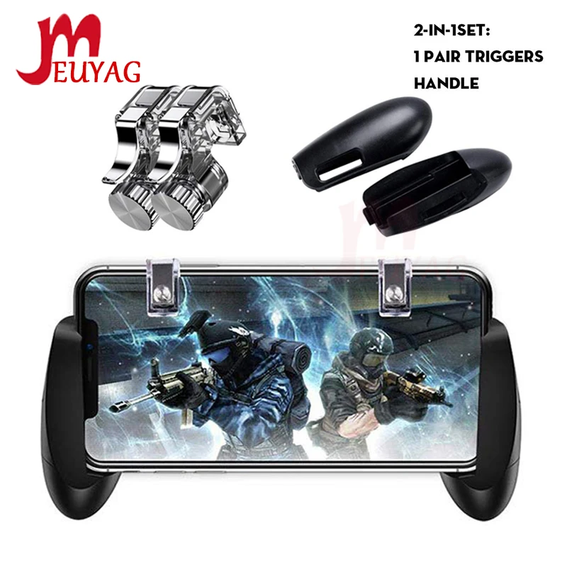 

MEUYAG Metal Mobile Game Trigger for PUBG Mobile Gamepad Fire Button Aim Key L1 R1 Shooter Pubg Controller Joysticks for iphone