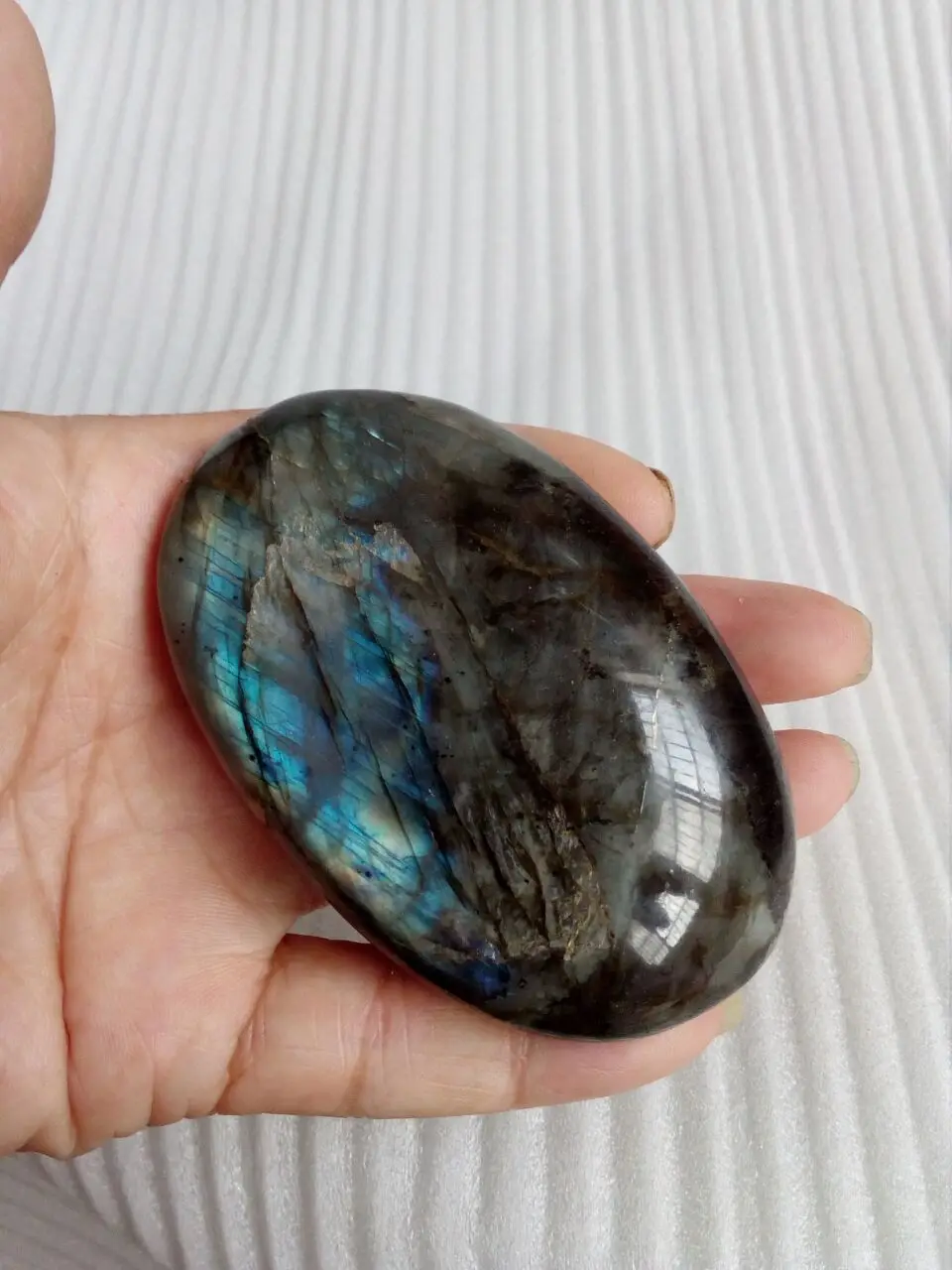 

NATURAL Polished Freeform labradorite Palm Worry Stone