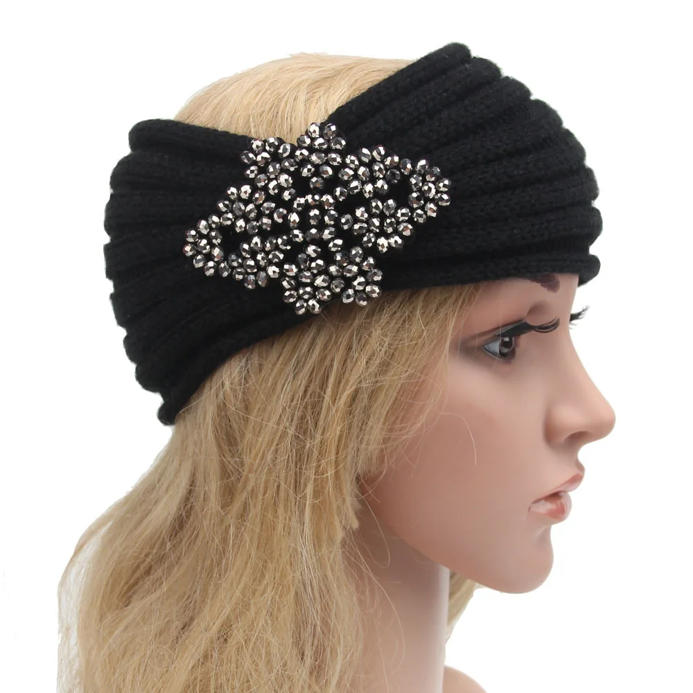 Trendy Women Handmade Headband Beautiful Geometry Rhinestone Hairwear