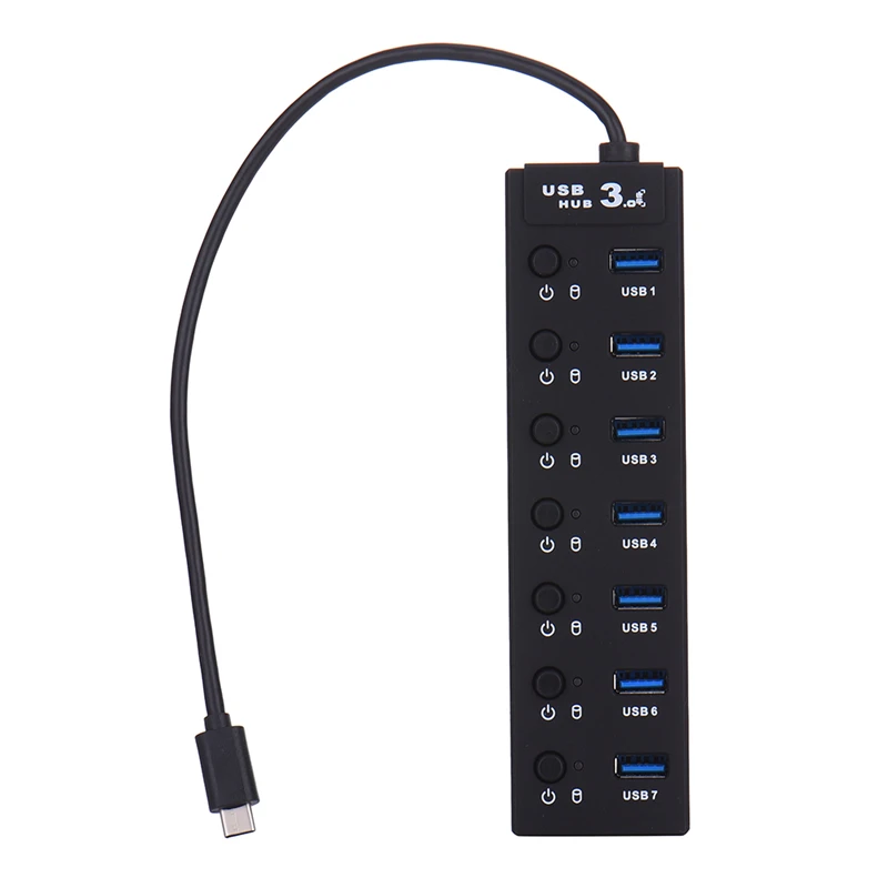 

2017 New Quality Usb Hab USB-C HUB 3.0 Dock Type-C Adapter Splitter for Macbook PC Laptop Mini Size Usb Switch 7 Usb Port Plug