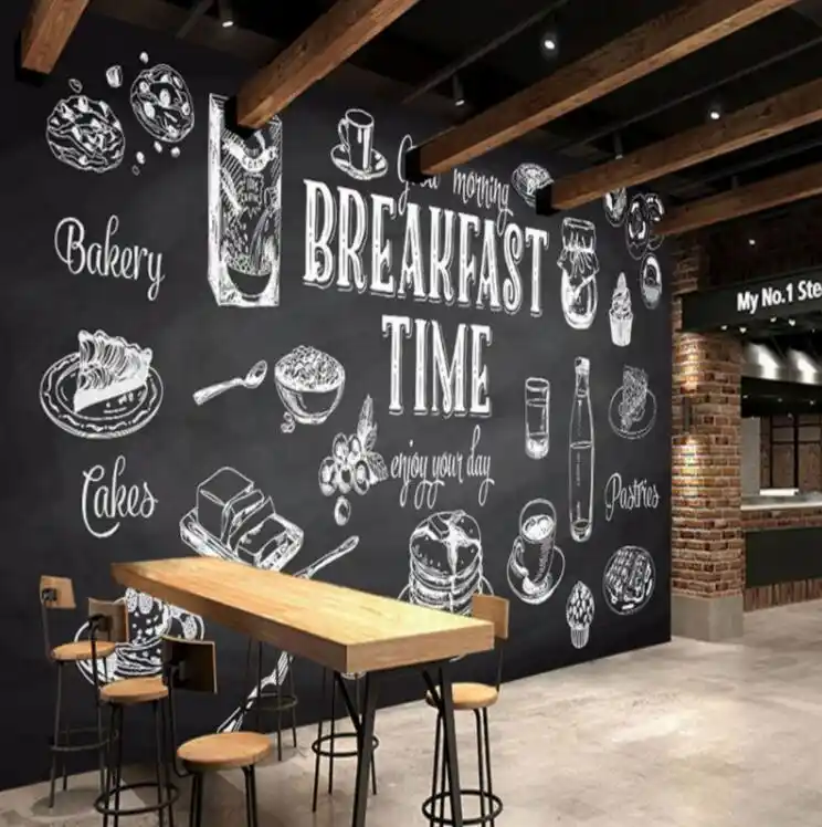5d 8d Photo Wallpaper Hand Painted Black White Mural Food Restaurant Kitchen Cafe Custom Decorative Painting 5d 8d Photo Wallpaper Hand Painted Black White Mural Food Restaurant Kitchen Cafe Custom Decorative Painting