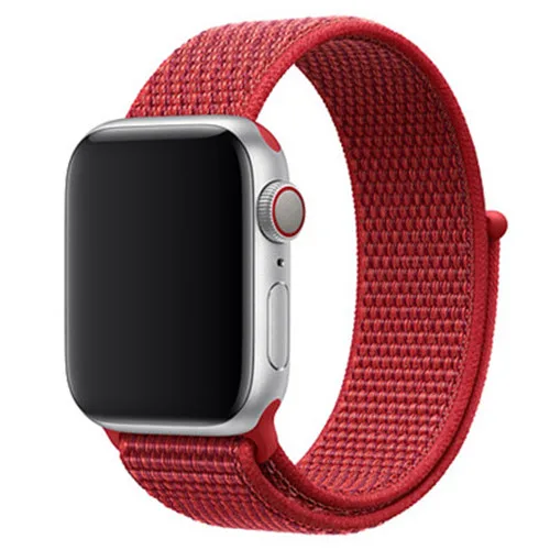 Ремешок для Apple Watch, ремешок для Apple Watch 5, 4, 44, мм, 42 мм, iwatch band 3, 2, 5, 42 мм, 38 мм, Спортивная петля, correa, нейлоновый ремешок для часов - Цвет ремешка: new red