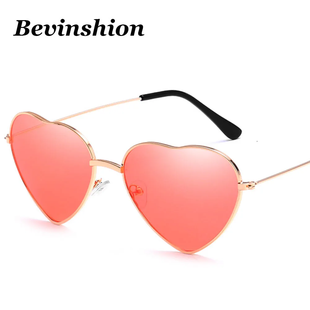 Brand Cute Korean Heart Sunglasse Metal Frame Cat Eye Sun Glasses Retro