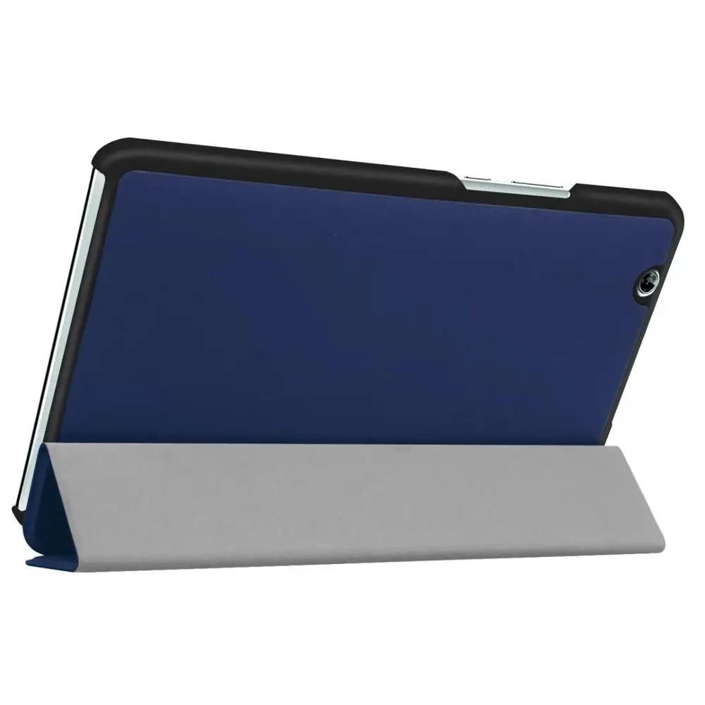 IBuyiWin, складной смарт-чехол для huawei MediaPad M3, 8,4 дюймов, чехол из искусственной кожи для планшета, тонкий флип-чехол с подставкой, чехлы+ пленка для экрана+ ручка - Цвет: Dark Blue