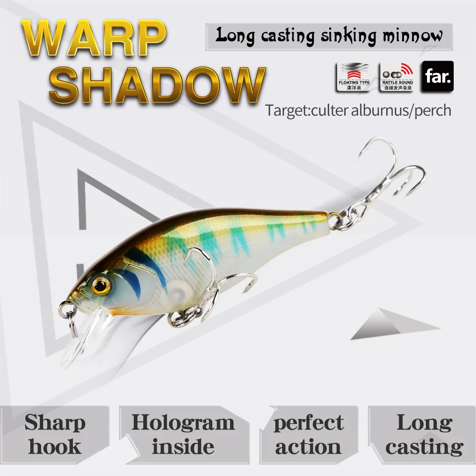 Kingdom Lifelike Floating Minnow Fishing lures 5.5cm 6.5g VMC Hooks Fish Wobbler Tackle Crangkbait Artificial Hard Bait Model 7501 (1)