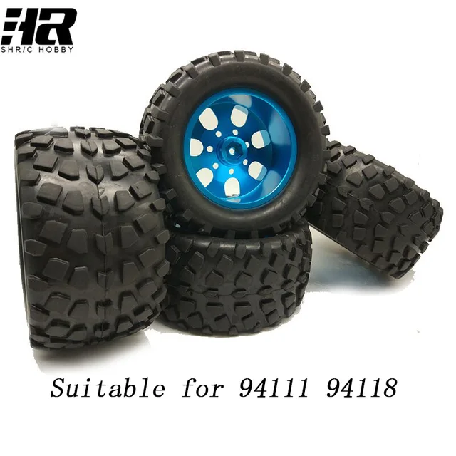 Special Offers 4pcs Aluminum alloy wheels tire RC car 1/10 HSP big foot tyre truck Snow desert tires Suitable for HSP 94111 94108 94188 HPI
