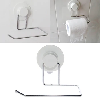 

Toilet Paper Holder Bathroom Suction Hanger Tissue Rack Kitchen Towel Hook -Y103