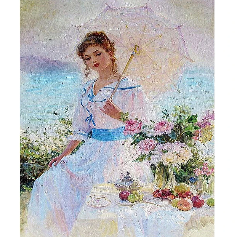 

Pretty girl 3D diy diamond painting cross stitch kits 5d diamond embroidery mosaic pattern resin drill home decoration gift
