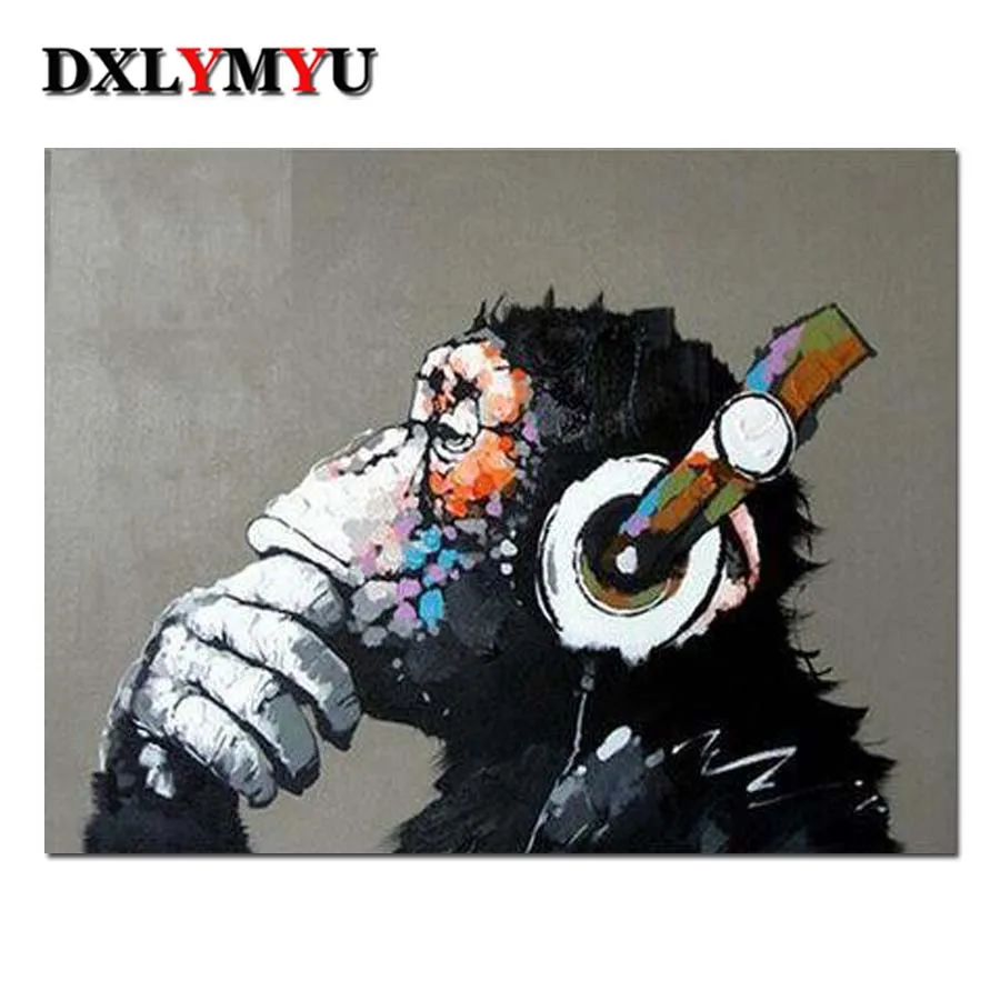

Listen Orangutan Diamond Mosaic cross stitch Kits painting by numbers beads diamond painting full Square Diamond embroidery sale