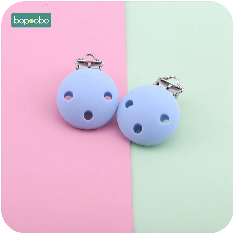 Bopoobo 1 шт., силиконовая соска с круглыми отверстиями, клипса для детских прорезывателей, аксессуары для прорезывания зубов, инструмент для самостоятельной сборки, многоцветная Соска-держатель - Цвет: typle-12