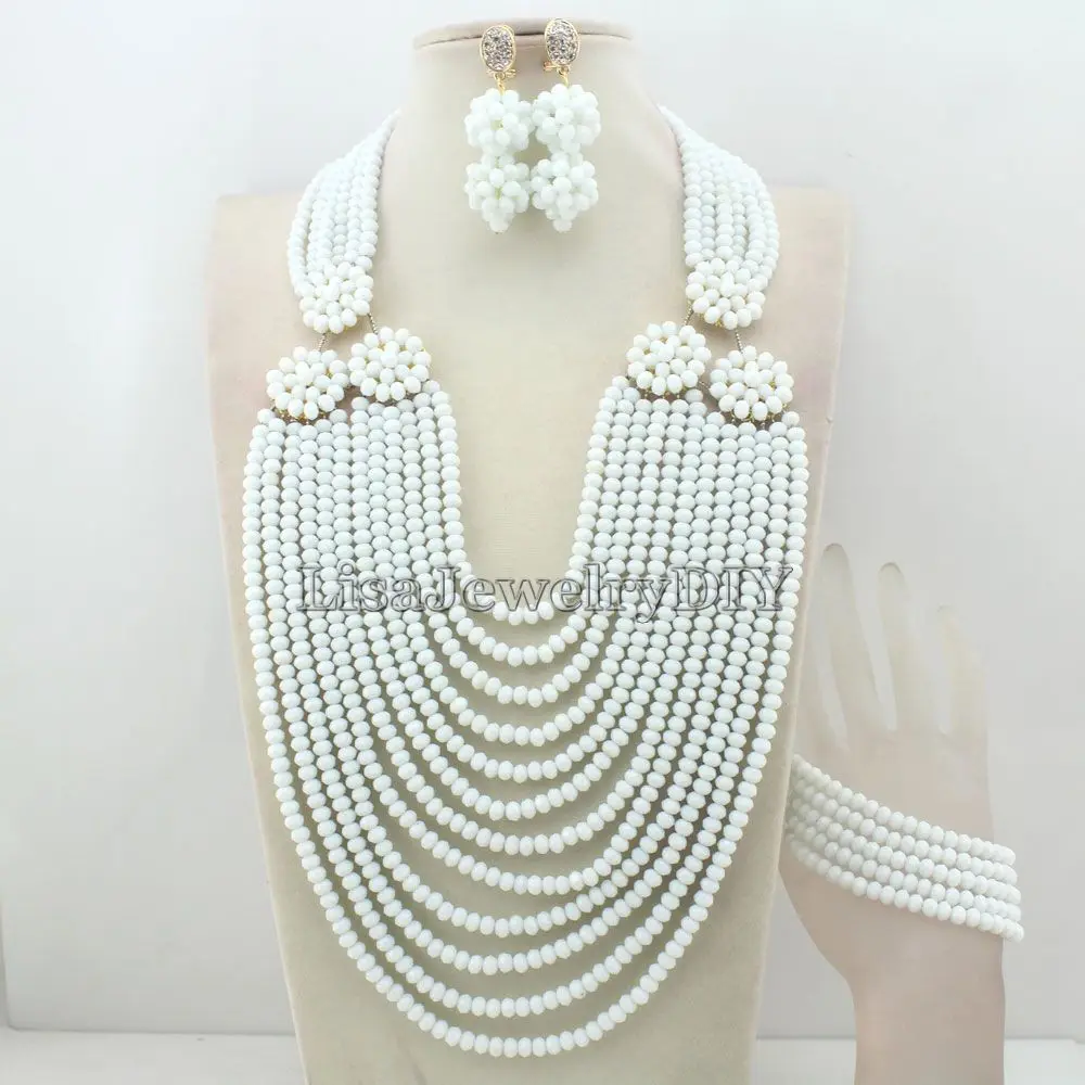 

Amazing African Beads Jewelry Set For Women Gift Jewelry Necklace Set Crystal Beads Fashion Free Shipping HD6700