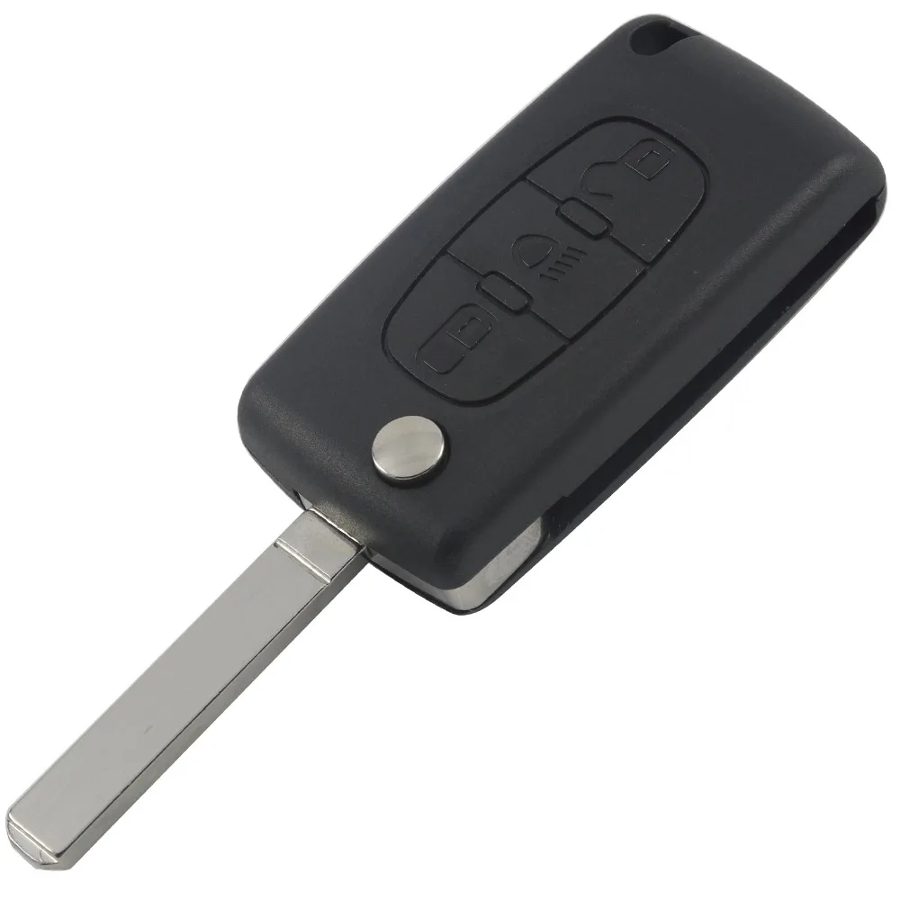 10pieces lot Remote Entry Folding Flip Key Shell Cover Styling 3 Button Fob Case With Logo