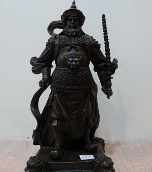 

150401 S0569 China Door God Copper Bronze Feng Shui Weichigong Warrior Buddha Guardian Statue