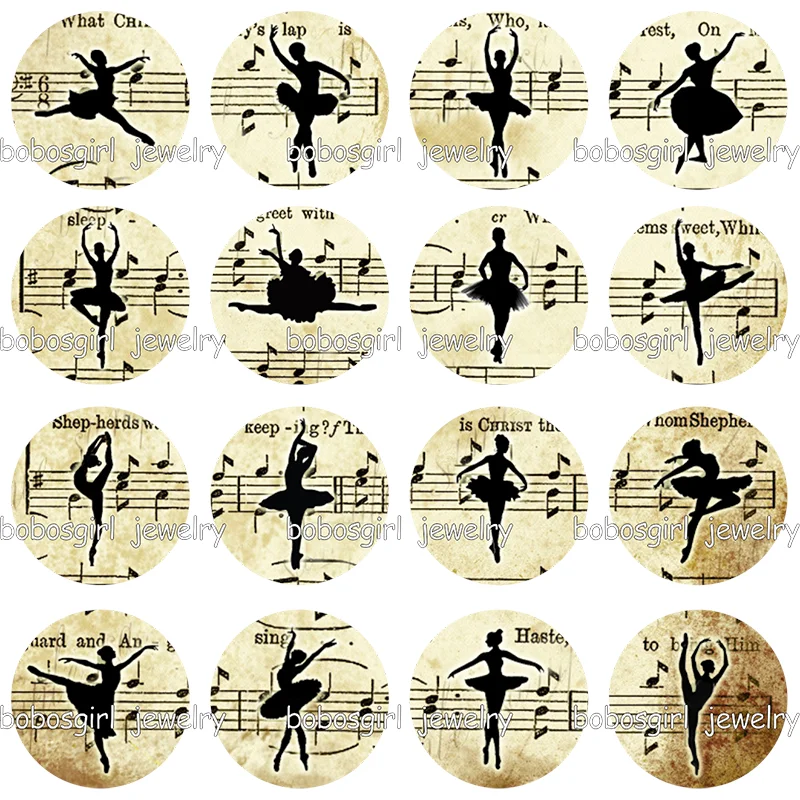 

love dance ballet girls glass snap button Charm Popper for Snap Jewelry good quality photo cabochon Gl8788