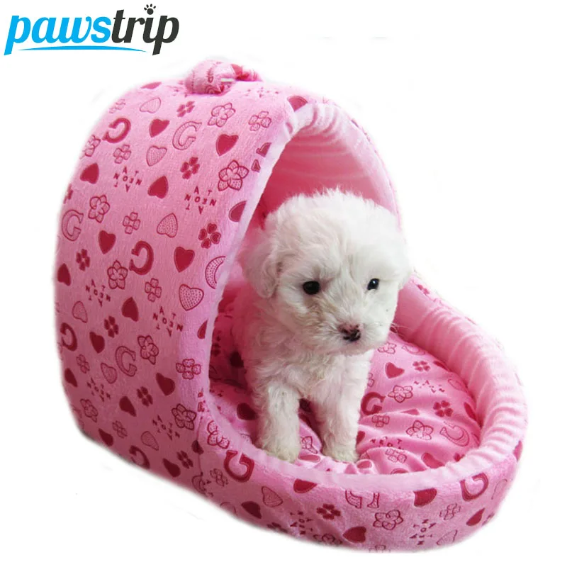 Cute Pink Princess Dog Bed House For Small Dogs Windproof Slipper
