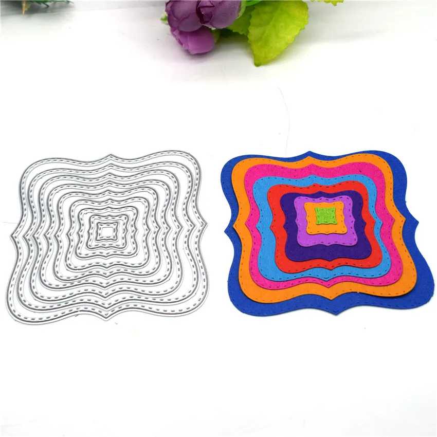 

Irregular Figure Square Metal Cutting Dies Set for Scrapbooking Diy Craft Embossing Stencils Decorative Die Cutter