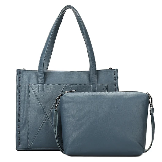 

YILIAN Ladies' Contrast color Recreation bag 2018 The large capacity Embroider line Oblique cross package 8812