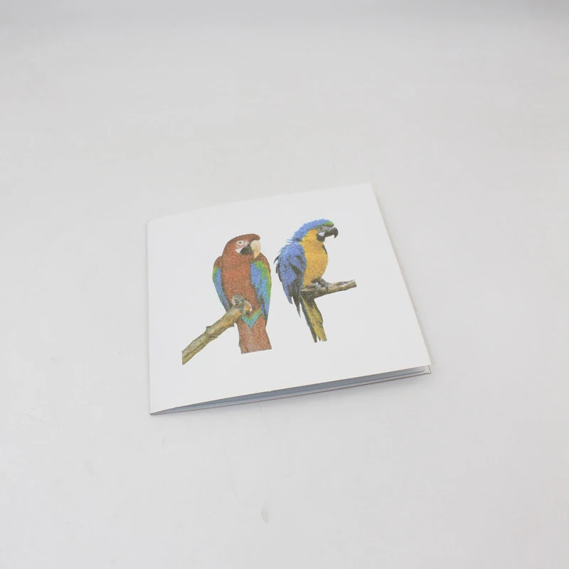 3D Handmade Wearing Bowler Hat White Parrot Paper Invitation Greeting Cards Postcard Kids Birthday  - 33019410615