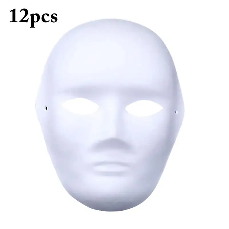 

12PCS Party Masks Creative DIY Blank Painting White Masks Masquerade Masks For Party Costume