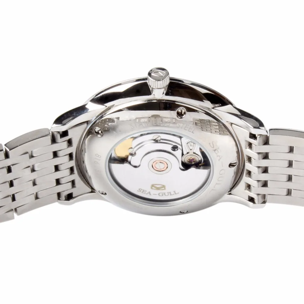 Чайка 10 мм Тонкий Bauhaus стиль платье наручные часы выставка сзади самостоятельно ветер автоматические механические мужские часы 816,519 куполообразные