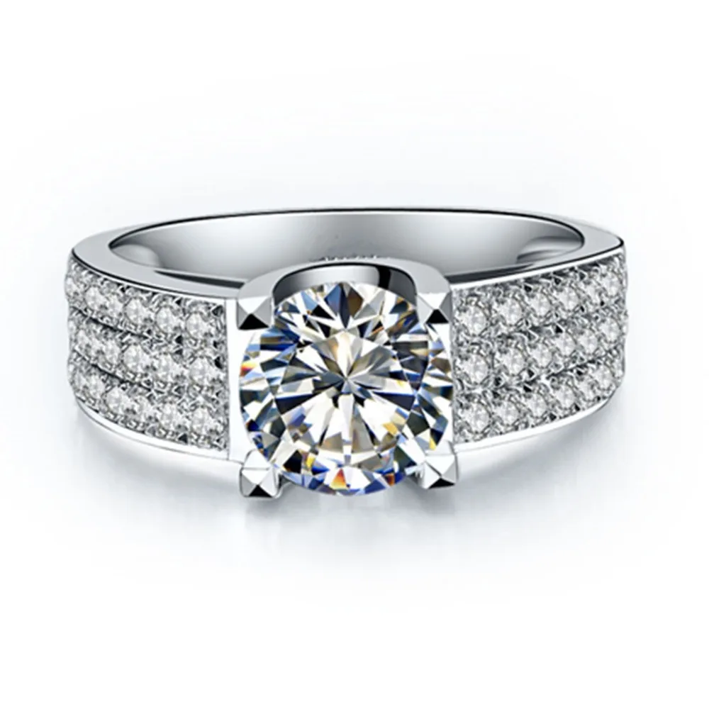 Мужское кольцо из серебра 925 пробы с имитацией бриллианта|diamond simulant engagement rings|ring of