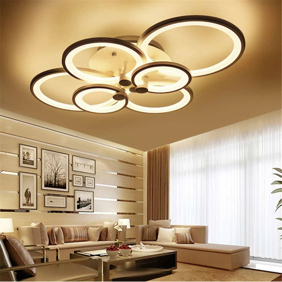 

Remote Control 4/8 Heads LED Ceiling Light Mounted Lamp Indoor Lighting 220V Home Living Room Bedroom Decoration Fixture