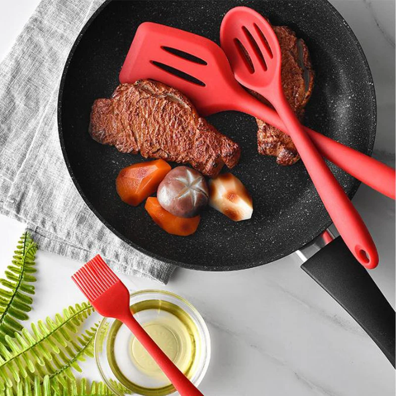 11Pcs Silicone Kitchen Cooking Utensils With Storage Bucket Spatula, Spoon, Slotted Spoon, Tongs, Basting Brush, Ladle and More 11Pcs Silicone Kitchen Cooking Utensils With Storage Bucket Spatula, Spoon, Slotted Spoon, Tongs, Basting Brush, Ladle and More