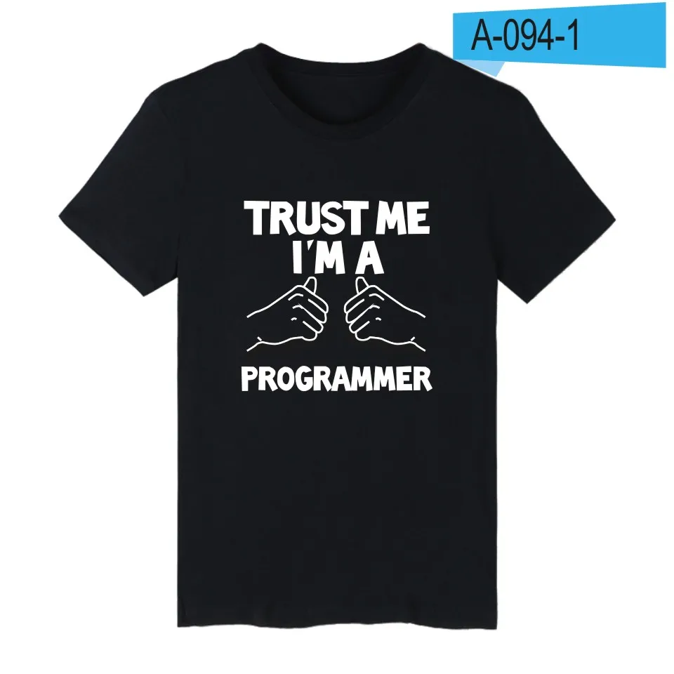 Trust Me I'm A Programmer language C++ Java с принтом логотипа, футболка с коротким рукавом, хлопковая футболка для программиста - Цвет: black