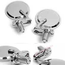 Chrome 3 “Round 7/8” Extremo de la Barra Espejos Espejo Accesorios de Motos accesorios de motos Chopper Sportster Cafe Racer Clubman